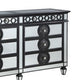 Koda 68 Inch 8 Drawer Wood Dresser Mirror Trim Sunburst Black Silver BM275057