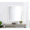 Wall Mirror | 40" | Square Wood Frame | White