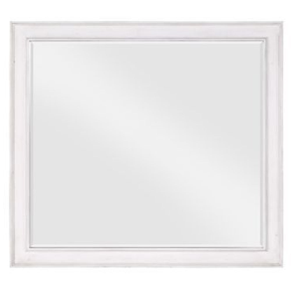 42 Inch Wall Mirror Molded Sleek Wood Frame White By Casagear Home BM275060