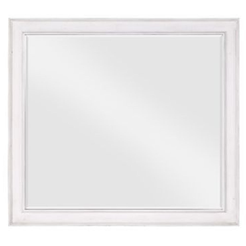 42 Inch Wall Mirror Molded Sleek Wood Frame White By Casagear Home BM275060