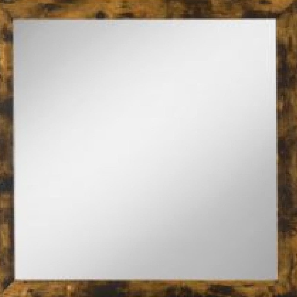 35 Inch Wood Rectangular Mirror Portrait Rustic Oak Brown BM275066