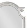 Fil 46 Inch Solid Wood Mirror Arch Top Scalloped Antique White BM275079