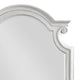 Fil 46 Inch Solid Wood Mirror Arch Top Scalloped Antique White BM275079