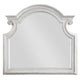 Fil 46 Inch Solid Wood Mirror, Arch Top, Scalloped, Antique White