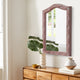 Upholstered Mirror | 22" | Arched Top | Crystal Tufting | Pink