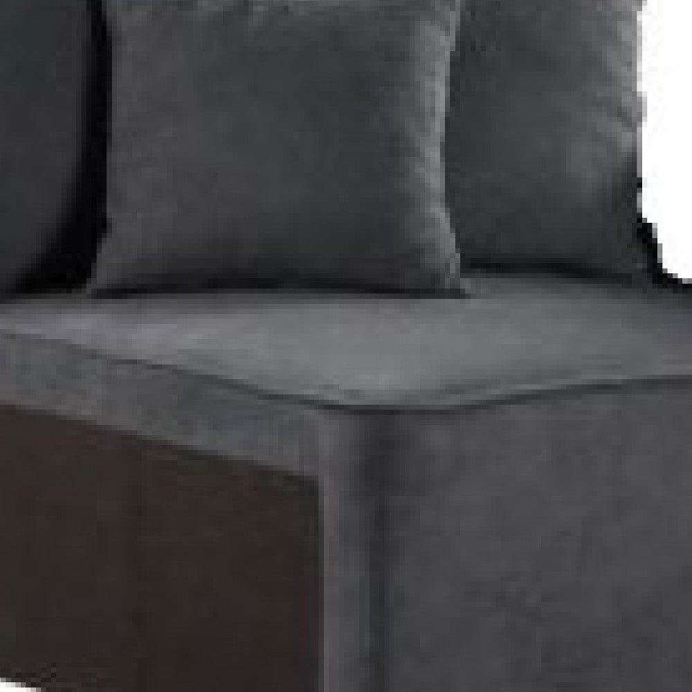 29 Inch Modular Chair Pocket Coil 2 Pillows Dark Charcoal Gray BM275087