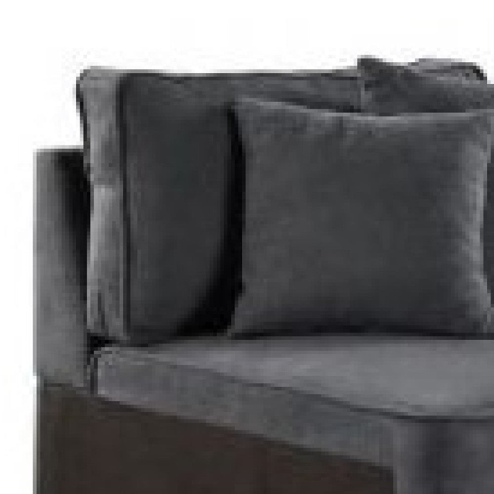 29 Inch Modular Chair Pocket Coil 2 Pillows Dark Charcoal Gray BM275087