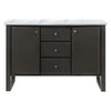 54 Inch Solid Wood Sideboard Cabinet Console 3 Drawers Faux Marble Gray BM275472