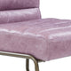 22 Inch Top Grain Leather Accent Chair Metal Frame Tufted Channel Purple BM275479