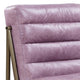 22 Inch Top Grain Leather Accent Chair Metal Frame Tufted Channel Purple BM275479