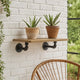 Ley Wall Shelf | 18" | Wood & Metal Pipe | Brown & Black