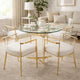 Hale End Table | 23" Round | Glass Top | Clear & Gold