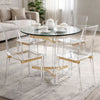 Hale End Table | 23" Round | Glass Top | Clear & Gold
