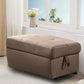 40 Inch Storage Fabric Ottoman, Block Feet, Taupe Brown By Casagear Home