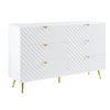 Tyra Dresser | 55" | Wavy Design | Gold Legs | White