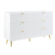 Tyra Dresser | 55" | Wavy Design | Gold Legs | White