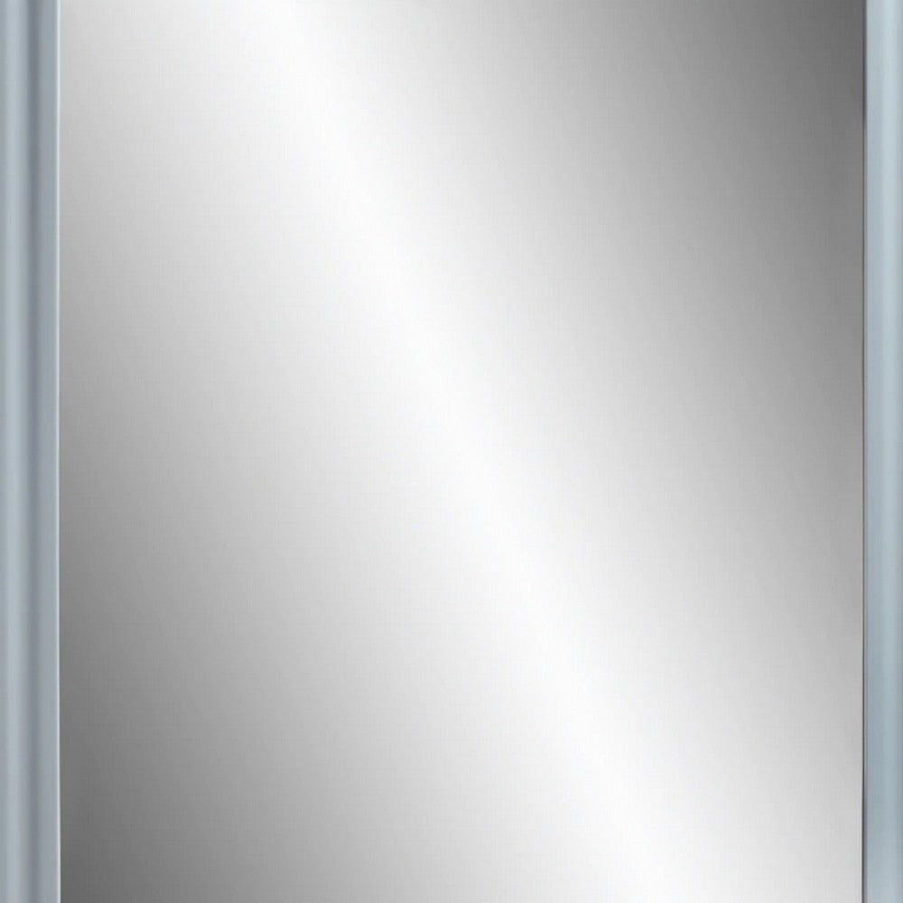 Tyra 39 Inch Wall Mirror Rectangular Wood Frame Gray BM275527