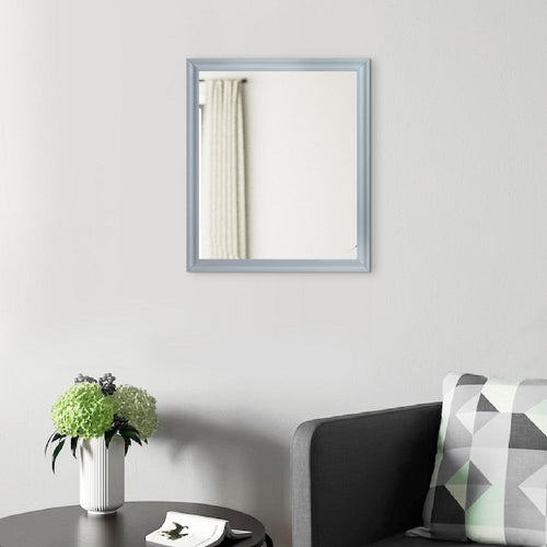 Tyra 39 Inch Wall Mirror, Rectangular Wood Frame, Gray