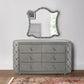 Jill 63 Inch Upholstered Dresser, Tufted Velvet, 2 Drawers, Grey By Casagear Home