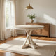 Dal Dining Table | 47" | Reclaimed Pine | Pedestal Base | Ivory
