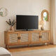 Evans TV Console Cabinet | 79" | Pine Wood | 4 Door | Natural Brown