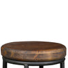 Ken 30 Inch Backless Round Barstool Pine Wood Seat Brown Black By Casagear Home BM275612