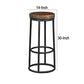 Ken 30 Inch Backless Round Barstool Pine Wood Seat Brown Black By Casagear Home BM275612