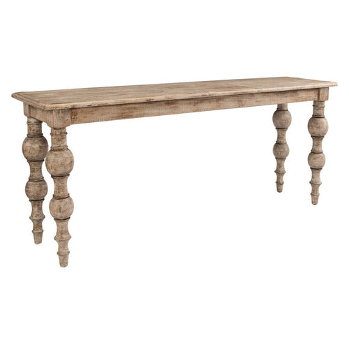 Ray Console Table | 72" | Reclaimed Pine | Turned Legs | Beige