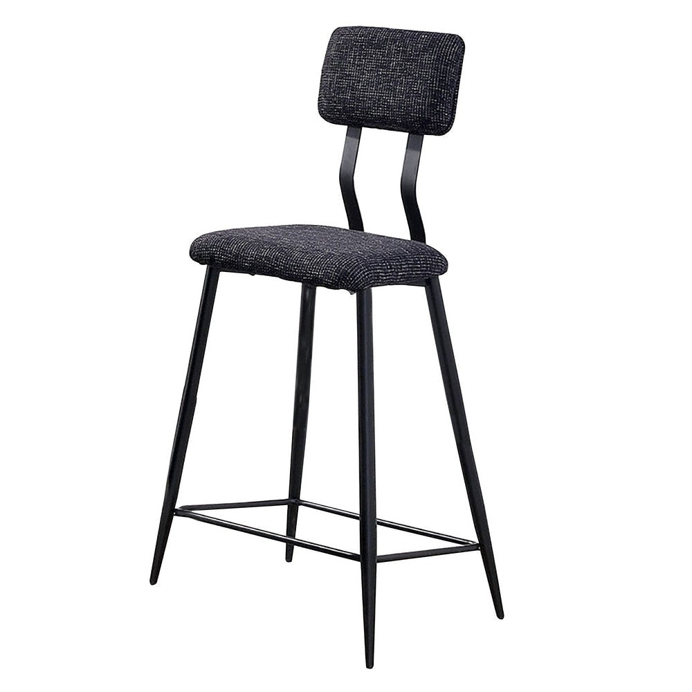 30 Inch Bar Height Chair Padded Seating Metal Legs Black BM275625