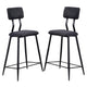 30 Inch Bar Height Chair, Padded Seating, Metal Legs, Black