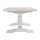 Kai 95 Inch Reclaimed Pine Wood Dining Table, Double Turned Pedestal, White
