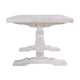Kai 95 Inch Reclaimed Pine Wood Dining Table Double Turned Pedestal White BM275640