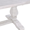 Kai 95 Inch Reclaimed Pine Wood Dining Table, Double Turned Pedestal, White