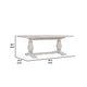 Kai 95 Inch Reclaimed Pine Wood Dining Table, Double Turned Pedestal, White