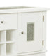Zav 48 Inch Console Sideboard Buffet Bar Wine Cubbies Faux Diamond Top White BM275651