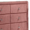 Sin 62 Inch Modern Side Dresser 6 Drawers Round Metal Knobs Velvet Pink BM275662
