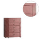 Sin 45 Inch Tall Dresser Chest 5 Drawers Round Metal Knobs Velvet Pink BM275663