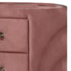 Sin 29 Inch Modern Nightstand 2 Drawers Round Metal Knobs Velvet Pink BM275665