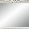 Rox 62 Inch Classic Ornate Carved Mirror Crowned Top Frame Wood White BM275672