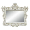 Rox 62 Inch Classic Ornate Carved Mirror, Crowned Top Frame, Wood, White