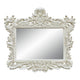 Rox 62 Inch Classic Ornate Carved Mirror, Crowned Top Frame, Wood, White