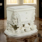Rox 40 Inch Classic Ornate Carved Nightstand with 2 Drawer, Wood, White By Casagear Home