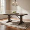 Ral 78 Inch Dining Table, Nailhead Trim, Double Pedestals, Brown