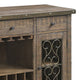 Ral 56 Inch Wood Sideboard Wine Bar Cabinet Metal Scroll Rustic Brown BM275677