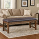 Ral Bench | 56" | Padded | Metal Scroll | Nailhead Trim | Brown