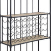 Ada 73 Inch Wine Bar Metal Rack With Shelves Stemware Oak Brown BM275721