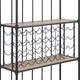 Ada 73 Inch Wine Bar Metal Rack With Shelves Stemware Oak Brown BM275721