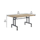 Ada 64 Inch Solid Wood Dining Table, Metal Frame, Rectangular, Brown