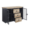 Ada 50 Inch Wood Sideboard Buffet Cabinet 3 Drawer Mesh Doors Nailhead Oak BM275723
