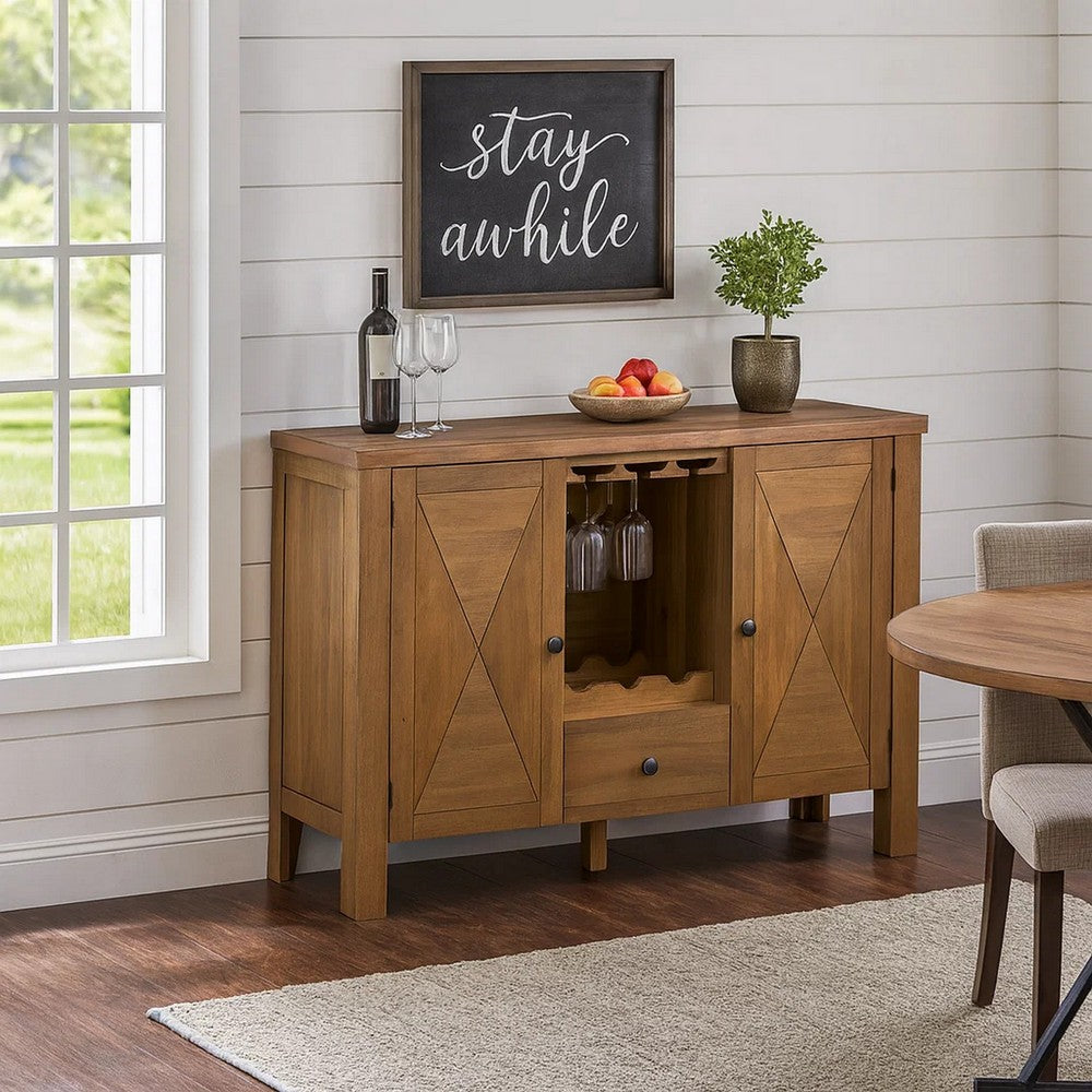 Sideboard Buffet Cabinet | 45" | Bar Storage | Rustic Brown